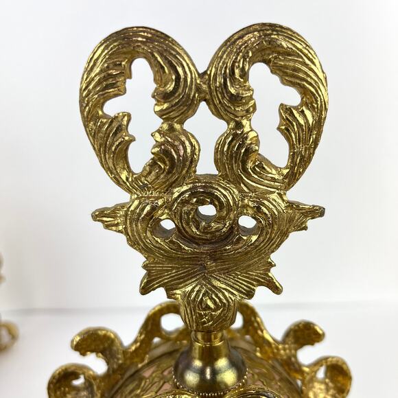 Ormolu Hollywood Regency Set of 2 Perfume Bottles (dauber missing) - Picture 5 of 10